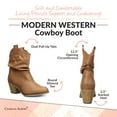 thumbnail image 3 of Charles Albert Modern Western Cowboy Boots for Women Fashion Cowgirl Boots Pull Up Low Heel Mid-Calf Boots, 3 of 3