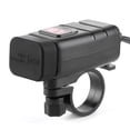 thumbnail image 3 of Impermeable Cabeza Cuadrada Teléfono Dual USB Carga Rápida QC3.0 Interruptor de Apagado Pantalla Digital LED Voltímetro Rojo, 3 of 14