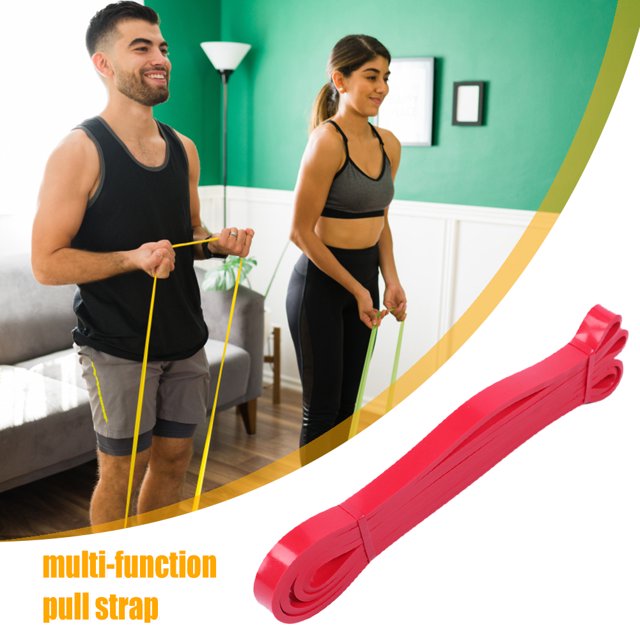 Bandas de resistencia de fitness de látex equipo de ejercicio de asistencia portátil (rojo)