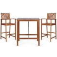 thumbnail image 1 of Giantex 3PCS Bar Set, Outdoor Acacia Wood Dining Set, Spacious Tabletop, Comfortable Backrest, Suitable for Sunroom, Backyard, Balcony, Space-Saving Design, 1 of 10