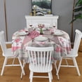 thumbnail image 2 of Pioneer Flower Floral Print Pattern Round Tablecloth 60"x60",Wrinkle Wipeable Table Cloth for Kitchen Dining Room Picnic Patio Party, 2 of 6