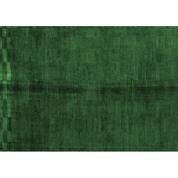 Ahgly Company Indoor Rectangle Abstract Emerald Green Modern Area Rugs, 6' x 9'
