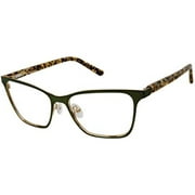 NEW L.A.M.B. LA054 Green & Gold Eyeglasses 52mm with LAMB Case