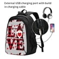 thumbnail image 2 of Easygdp Buffalo Plaid Love And Gnome Mochila para Laptop de Viaje con Puerto USB, Mochila para Laptop con Puerto de Carga USB para Mujeres y Hombres, 2 of 7