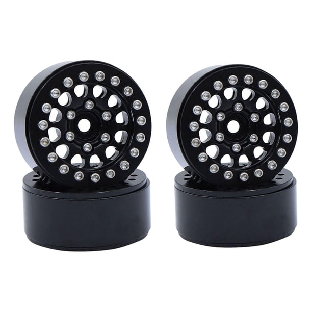 4 Uds de llanta de rueda Beadlock de 1 pulgada perfecl llanta de aleación de aluminio Negro