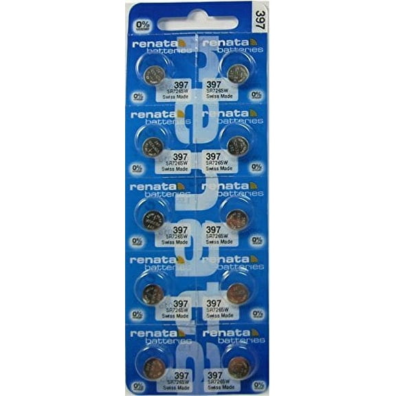10 Pack 397 Renata Silver Oxide 0% Mercury Electronic Batteries SR726SW