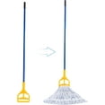 thumbnail image 4 of MATTHEW CLEANING Commercial Quick-Change Iron Mop Handle for Floor Cleaning Heavy Duty Mop Stick Replacement 60inch w/Plastic Gripper for Rags Side Gate Wet Mop Handles 3 Packs, 4 of 5
