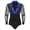 Blue, variant on Kaerm Men's Mesh Patchwork Shiny Latin Dance Shirts Bodysuit Ballroom Tango Rumba Dancewear Yellow XXL