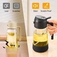 thumbnail image 5 of Greenpod Oil Dipenser Bottle with Silicone Bottom, 2 in 1 Olive Oil Sprayer and Dispenser, Oil Spray Bottle 500ML/ 17OZ for Cooking, Kitchen, BBQ, Air Fryer, Salad, Baking(2PC Black), 5 of 9