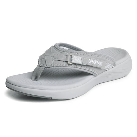 

Dream Pairs Women s Fashion Flip Flops Comfort Arch Support Soft Cushion Thong Sandals Slippers BREEZE-1 GREY Size 11