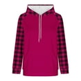 thumbnail image 6 of EchfiProm Sweatshirts for Womens Pullover Cute Hoodies Plaid with Pockets Hooded Ladies Tops Long Sleeve, 6 of 6