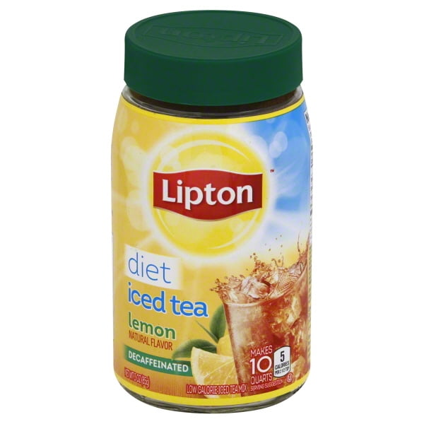 Lipton Powdered Mix Iced Tea Diet Decaffeinated Lemon 10 qt Walmart