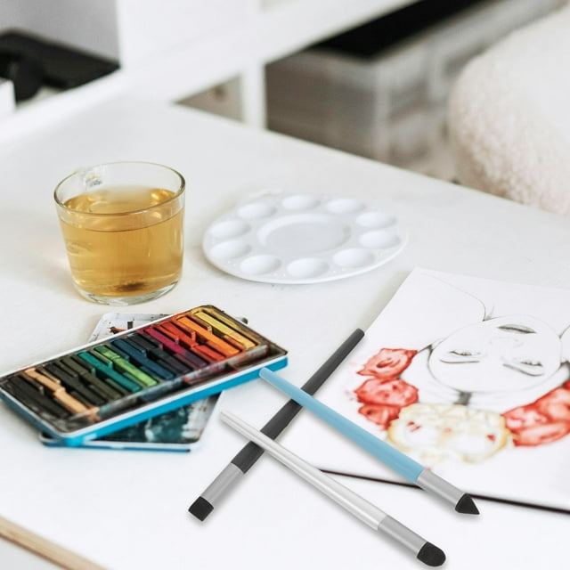 BESTYASH 3Pcs Assorted Color Oil Pastels Blending Pens with Soft Sponge Tips for Detailed Painting Work