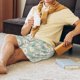 thumbnail image 5 of Balery Daisies Flowers Pantalones cortos de pijama de punto de algodón para hombre con cinturilla y bolsillos-4X-Large, 5 of 6
