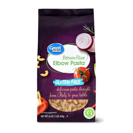 (6 Pack) Great Value Gluten-Free Brown Rice Elbow Pasta, 16