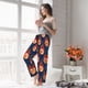 thumbnail image 5 of Balery American Football and Fire Flames Pantalones de pijama para mujer, pijamas ultraligeros, pantalones de estar por casa-Small, 5 of 6