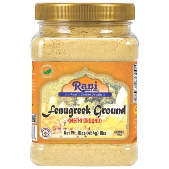 Rani Fenugreek (Methi) Seeds Ground Powder 16oz (454g) Trigonella foenum graecum | Gluten Friendly | Non-GMO (used in cooking & Ayurvedic spice)
