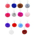 thumbnail image 3 of Pom Pom Keychain Plush Fashion Car Door Key Holder Backpack Handbag Coin Purse Wallet Decorative Pompom Keyrings Pendant Light Gray, 3 of 7
