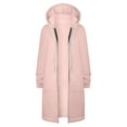 thumbnail image 5 of TIANZEN Women Autumn Winter Casual Fashion Solid Color Drawstring Hooded Long Zipper Pocket Coat Long Jacket Coat Womens Fall Jacket Womens Zip up Jacket Women's Jacket, 5 of 5