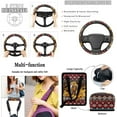 thumbnail image 5 of Jeiento Southwest Aztec Horse 15 Pcs Car Seat Cover Set with Steering Wheel Cover Auto Seat Belt Pads Car Vent Organizer Pouch Cup Coasters Wristlet Keychain Gabaga Bin Rear View Mirror Cover, 5 of 7