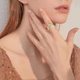 thumbnail image 5 of CILENON Gold Band Ring Woman Gold Square Zirconia Ring Simple Fashion Jewelry Popular Accessories Gold Engagement Rings for Women Thumb Rings for Women Ring Set for Women(Gold,5), 5 of 6
