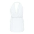 thumbnail image 7 of Vmvidoty Women Halter Top Sexy Backless Tank Tops Cowl Neck Summer Going Out Outfits Cami Tops White XXL, 7 of 7
