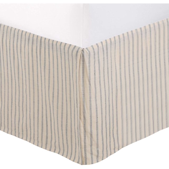 Cozy Line Home Fashions Patterned Stripe Bed Skirt, Dust Ruffle with