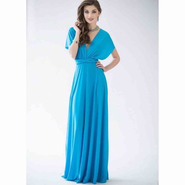 Sexy mujer Multiway Wrap Convertible Boho Maxi Club vestido rojo vendaje vestido largo fiesta damas de honor Infinity Robe Longue Femme Tan Jianjun unisex