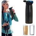 thumbnail image 1 of Botella de agua filtrada de 650 ml, botella de agua filtrada Tritan sin A con filtro reutilizable portátil para viajes, camping, senderismo (negro), 1 of 1