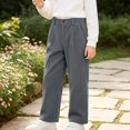 thumbnail image 5 of YUANxueke Girls Corduroy Pants High Waisted Casual Loose Fit Fashion Straight Leg Trousers for 5-16 Years, 5 of 8