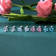 thumbnail image 6 of ZS 4 Pairs Heart Crystal Stud Earrings 316L Stainless Steel Ear Helix Conch Cartilage Piercing, 6 of 7