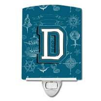 Letter D Sea Doodles Initial Alphabet Ceramic Night Light