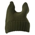 thumbnail image 4 of Top Headwear Cute Adventure Ears Rib Knit Beanie - Olive Green, 4 of 4