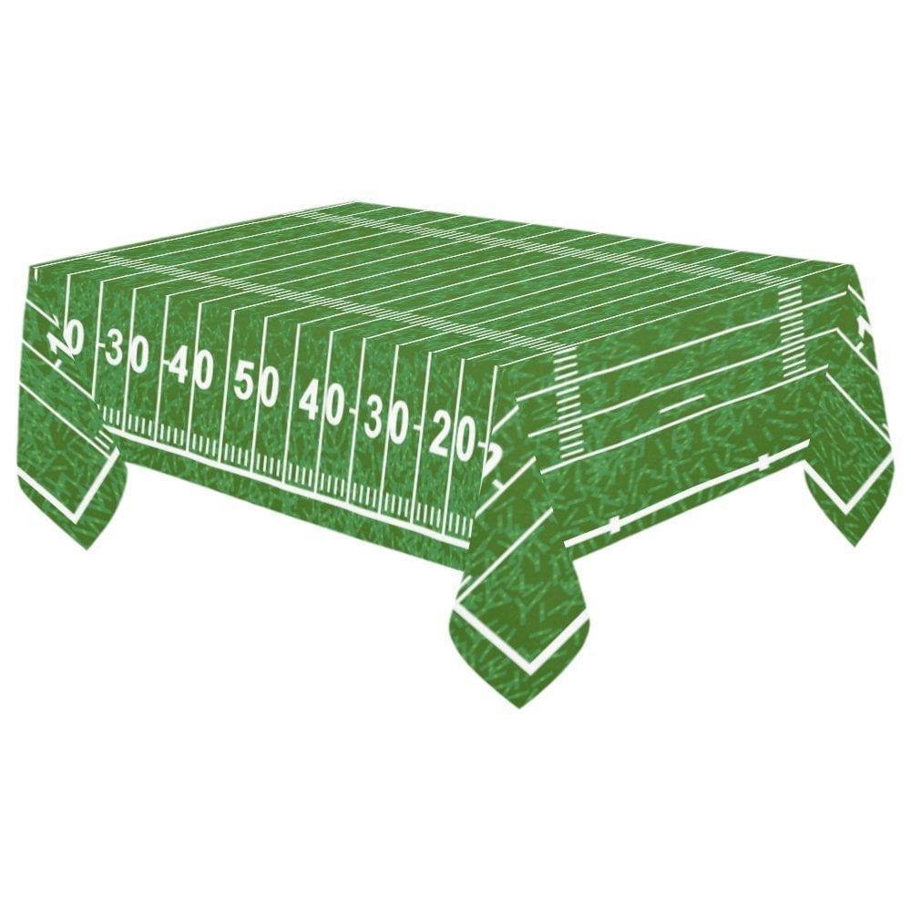 MYPOP American Football Field Tablecloth 60x104 Inches, Green Sport