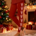 thumbnail image 2 of Fiaer Christmas Black Leggings Women Reindeer Funny Graphic Trendy Xmas Yoga Pants Plus Size High Waisted Stretch Holiday Workout Trousers Red XL, 2 of 5
