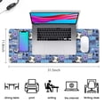 thumbnail image 5 of Long Mouse Pads for Desk,Blue Soccer Themed Pattern Desk Mats on Top Of Desks, Desk Mouse Pad Extra Large with 3mm Non-Slip Base and Stitched Edge for Gaming,Office,Work,Home 31.5"x11.8", 5 of 6