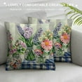 thumbnail image 3 of QZHH  Spring Pillow Covers  Tulip Floral Decorative Throw Pillows Covers Lavender Gray and White Checked Pillow Covers Spring Summer Home Decor for Couch Bed Sofa, 3 of 5