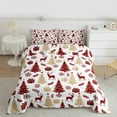 thumbnail image 3 of Homewish Merry Christmas Full Size Comforter Sets,Wild Xmas Reindeer Bedding Comforter Set,Red White Beige Bedding Sets For Boys Kids,Ultra Soft Home Decor Reversible,3 Pieces, 3 of 9