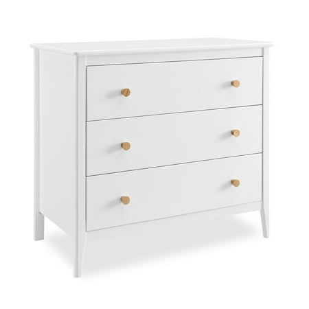 Delta Children Casey 3 Drawer Dresser, Bianca White/Natural