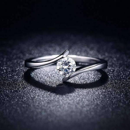 5 Ct Diamond Rings - ON SALE - Only You Floating Tension Set .5 CT Simulated Diamond Ring 6 / Platinum