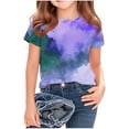 thumbnail image 1 of Camiseta de Manga Corta para Niños con Estampado Acuarela, Mezcla Suave de Poliéster, Cuello Tripulación Y Ajuste Relajado para Edades 6-14, Camisetas Y Ropa Casual, 1 of 5