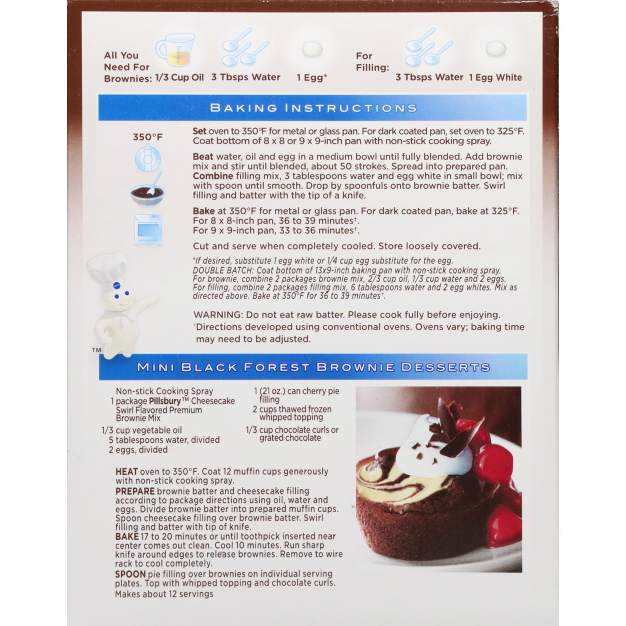 Pillsbury Cheesecake Swirl Premium Brownie Mix, 15.5 oz Box