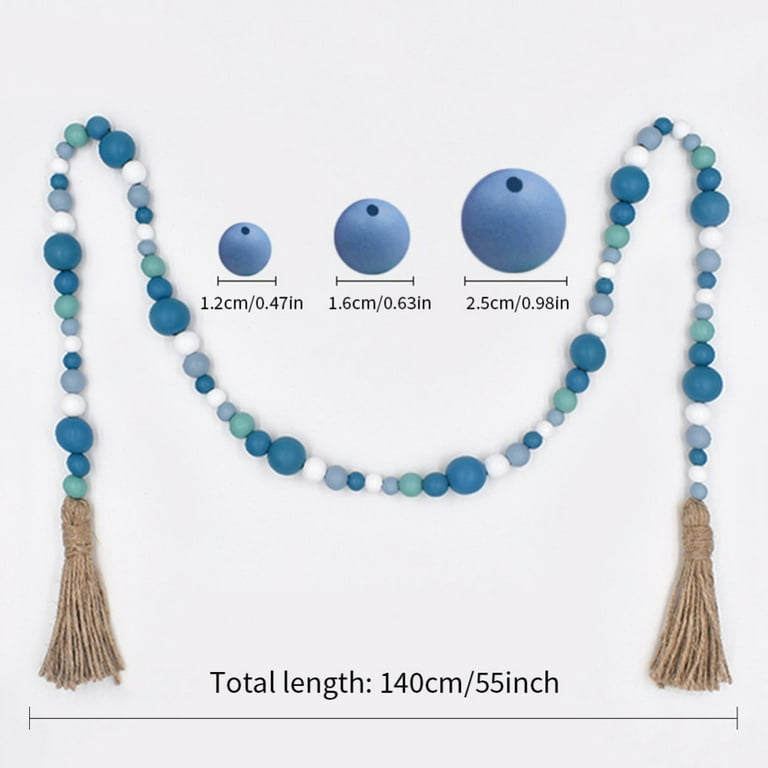 240Pcs Blue Wooden Beads with Jute Cord Ocean Theme Natural Wood Beads for  Farmhouse Decor Jewelry Making DIY Keychain Garland - AliExpress