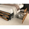 thumbnail image 6 of Queen Bed Frame with Storage &amp; LED Headboard - Brown, Metal Platform Bed with Drawers, Charging Station, No Box Spring, Bedroom Furniture, 60"x86", 6 of 8