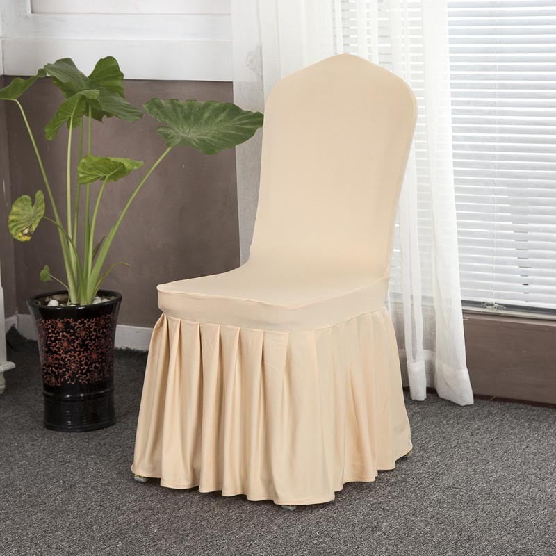 Spandex Chair Cover Removable Stretch Cover Ruffled Hem Dining