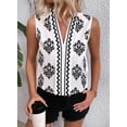 thumbnail image 2 of Camiseta sin mangas BLENCOT de chifón de verano sin mangas con cuello en V blanca para mujer, 2 of 6