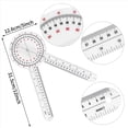 thumbnail image 2 of 4X GonióMetro de 12 Pulgadas, Regla de ÁNgulo OrtopéDico Transparente GonióMetro de PláStico GonióMetro Espinal de 360 Grados para Medir el Cuerpo, 2 of 7