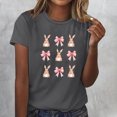 thumbnail image 2 of Tops de Cuello Redondo para las Mujeres Impreso Manga Corta Suéter Camiseta de Imitación Rack, Top Casual de Moda para el Hogar Diario Y el Trabajo, 2 of 4