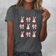 thumbnail image 3 of Tops de Cuello Redondo para las Mujeres Impreso Manga Corta Suéter Camiseta de Imitación Rack, Top Casual de Moda para el Hogar Diario Y el Trabajo, 3 of 4