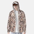 thumbnail image 2 of Daiia Brown Sloth UPF 50+ Sun Protection Hoodie Jacket Lightweight Long Sleeve Sun Shirt for Women Men with Pocket Hiking Outdoor-Large, 2 of 7
